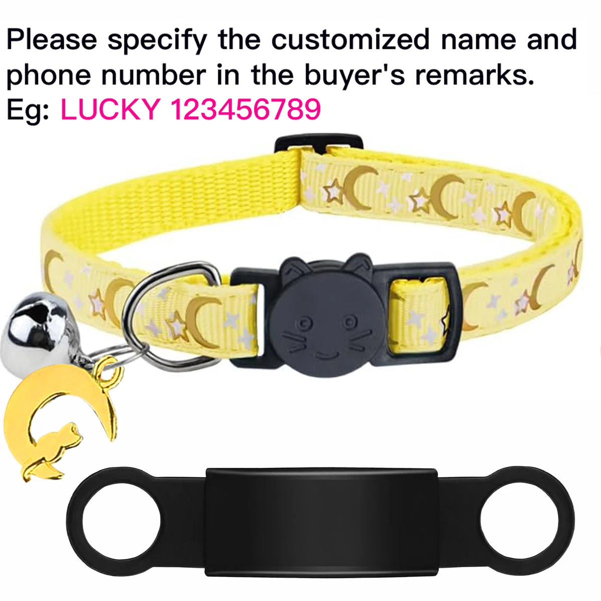 Personalized Cat Collar with Bell, Custom Engraved ID Tag, Glow Anti-Lost Collar for Kittens & Puppies