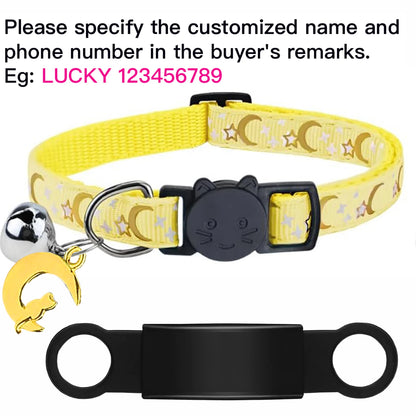 Personalized Cat Collar with Bell, Custom Engraved ID Tag, Glow Anti-Lost Collar for Kittens & Puppies