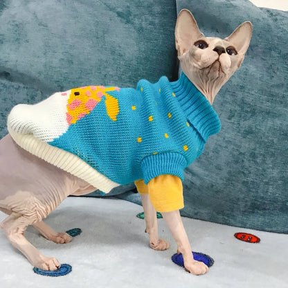 Cute Warm Cat Sweater – Cozy Winter Pullover for Cats & Sphynx