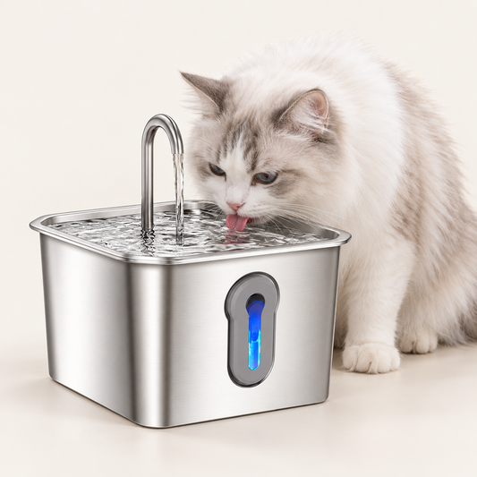 Wireless Stainless Steel Cat Water Fountain – Cordless, Quiet & Filtered