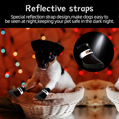 Waterproof Winter Dog Boots – Non-Slip & Reflective (Set of 4)