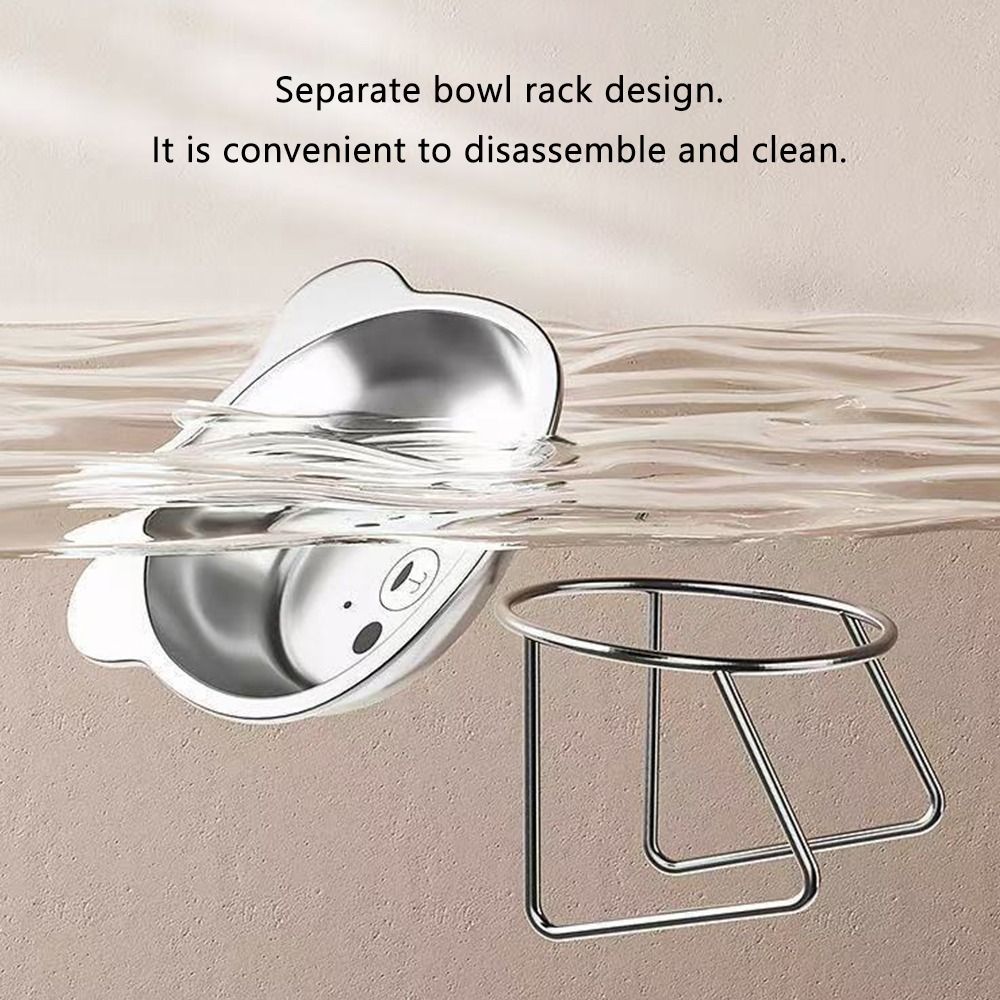 Elevated Stainless Steel Cat Bowl – 15° Tilted Raised Feeder