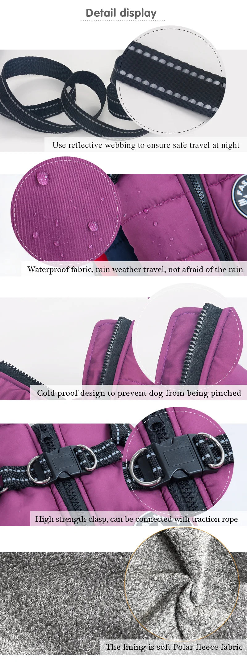 Waterproof Dog Winter Coat with Built-In Harness – Warm & Reflective