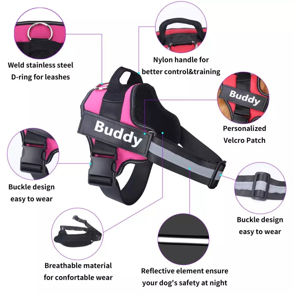 No-Pull Dog Harness | Reflective & Breathable | Wiggle & Whisk