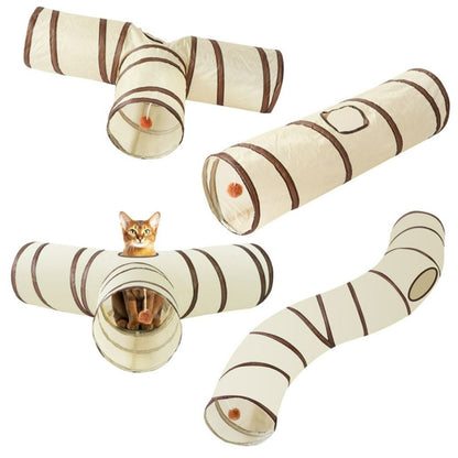 Donut Cat Tunnel Bed – Cozy Plush Hideaway & Play Tunnel