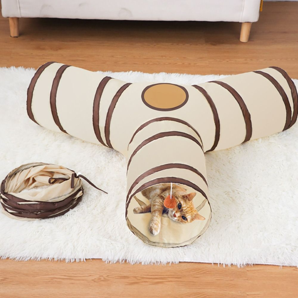 Donut Cat Tunnel Bed – Cozy Plush Hideaway & Play Tunnel