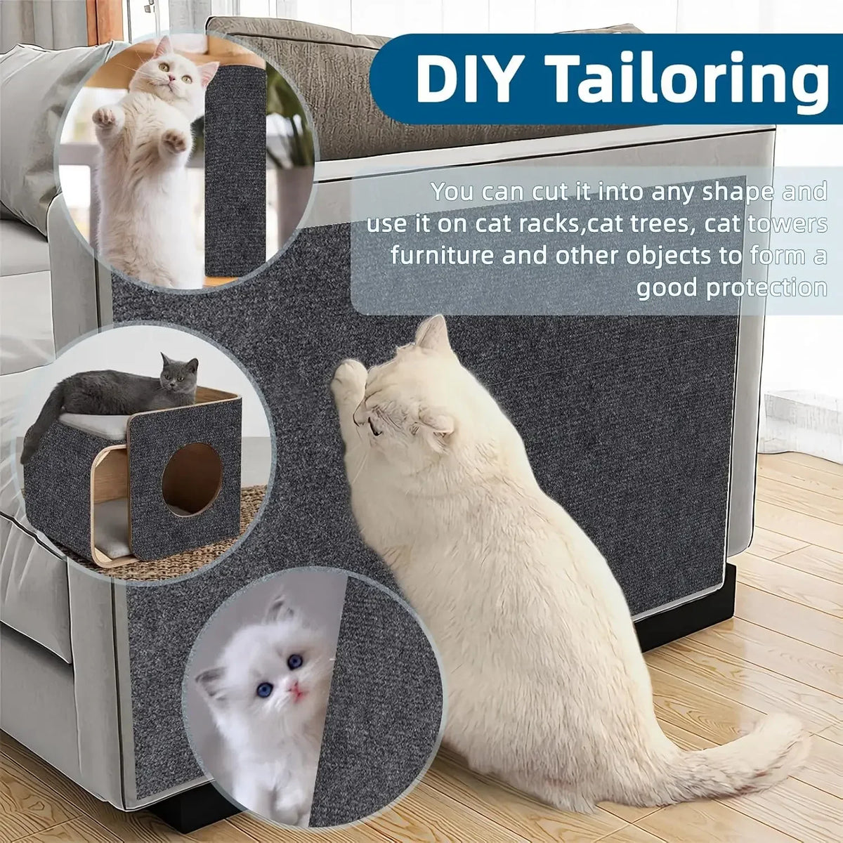 Cat Scratcher Sofa Protector – Self-Adhesive Couch Guard for Cats