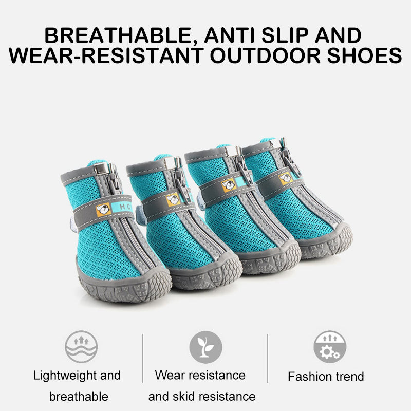 Waterproof Winter Dog Boots – Non-Slip & Reflective (Set of 4)