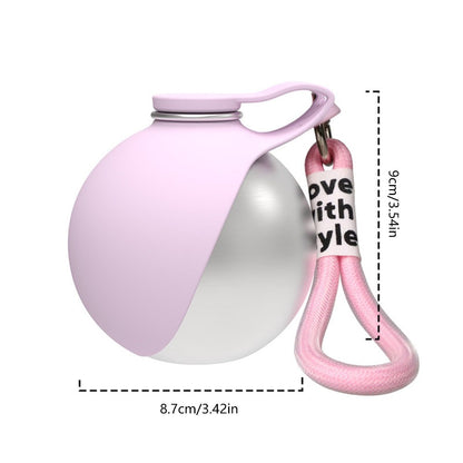 Portable Dog Water Bottle – Leak-Proof Stainless Steel with Fold-Out Bowl
