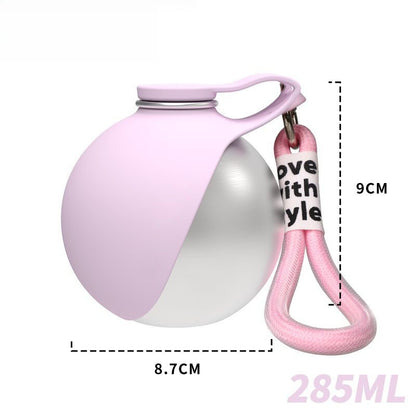 Portable Dog Water Bottle – Leak-Proof Stainless Steel with Fold-Out Bowl