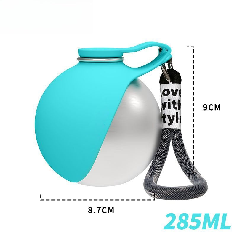 Portable Dog Water Bottle – Leak-Proof Stainless Steel with Fold-Out Bowl